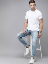 SPYKAR Men Ricardo Comfort Fit Mid-Rise Highly Distressed Heavy Fade Stretchable Jeans