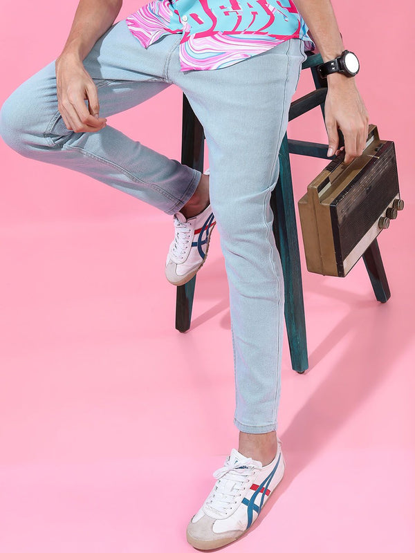 HIGHLANDER Men Blue Tapered Fit Mid-Rise Clean Look Stretchable Jeans