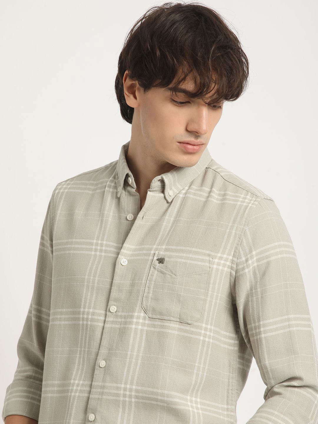 THE BEAR HOUSE Men Checked Slim Fit Casual Shirt