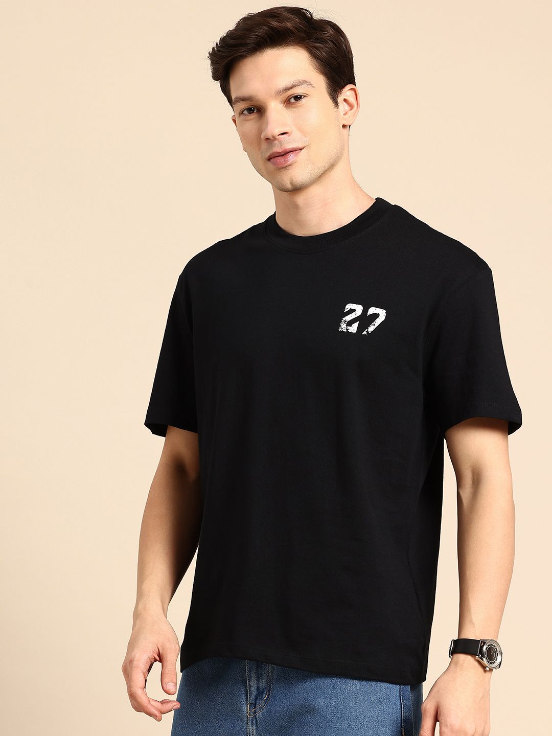 Being Human Graphic Printed Drop-Shoulder Sleeves Pure Cotton T-shirt