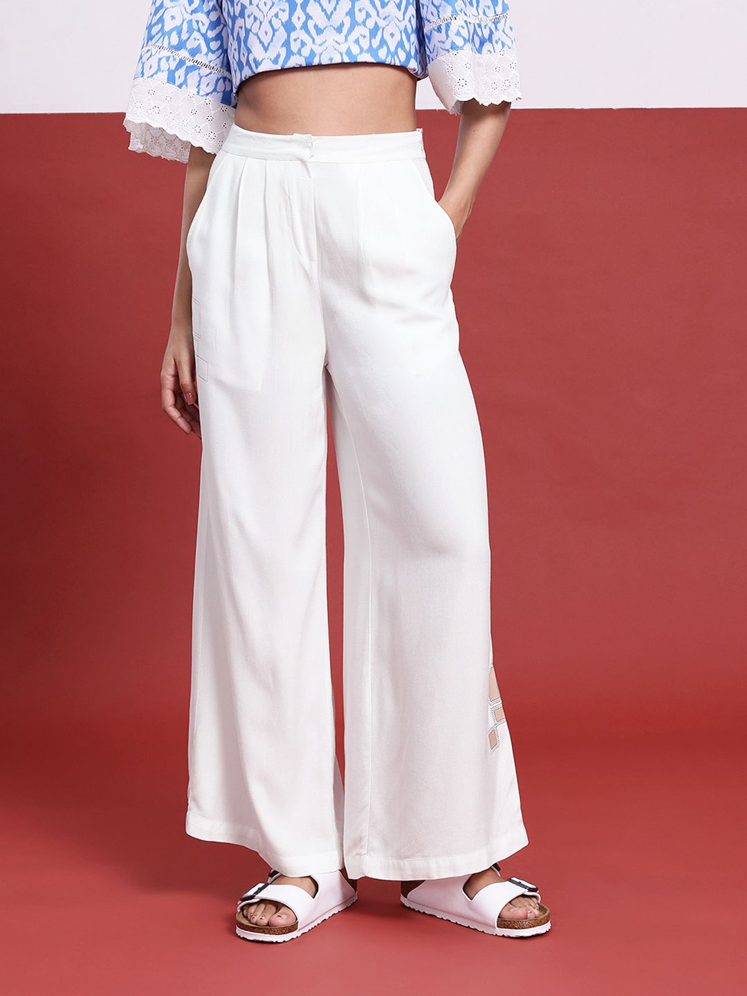 DressBerry Women Indie Spirit Wide Leg Pleated Pant