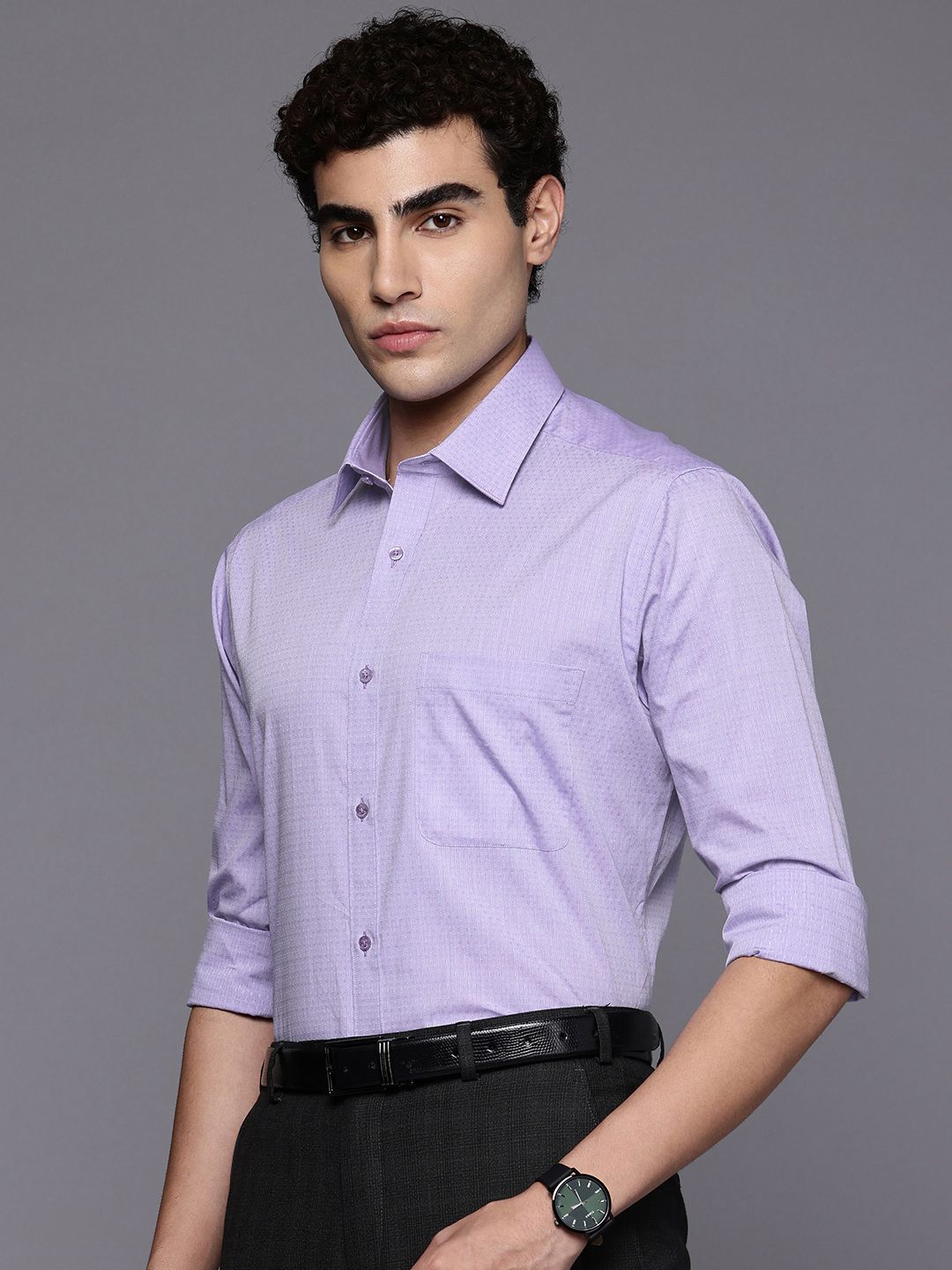 Raymond Pure Cotton Textured Slim Fit Formal Shirt