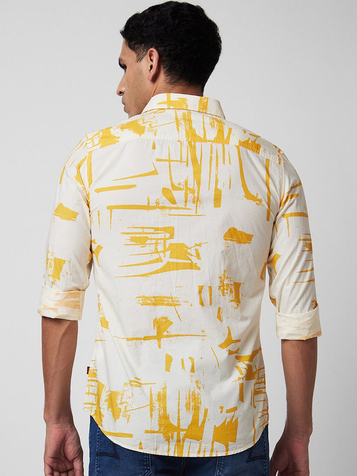 SPYKAR Abstract Printed Slim Fit Opaque Casual Shirt