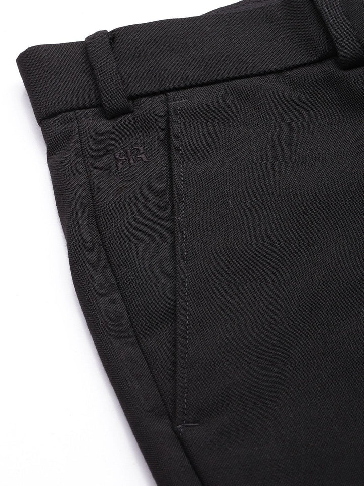 Raymond Men Solid Mid-Rise Slim Fit Formal Trousers