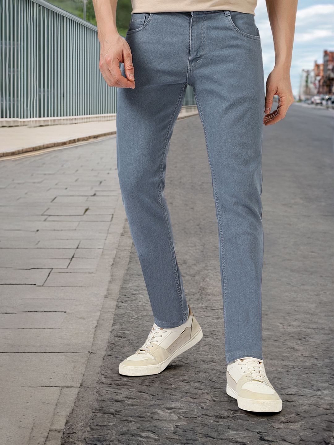 Urbano Fashion Men Grey Slim Fit Stretchable Jeans