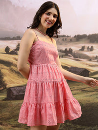 Tokyo Talkies Self Designed Sleeveless Cotton Mini Dress