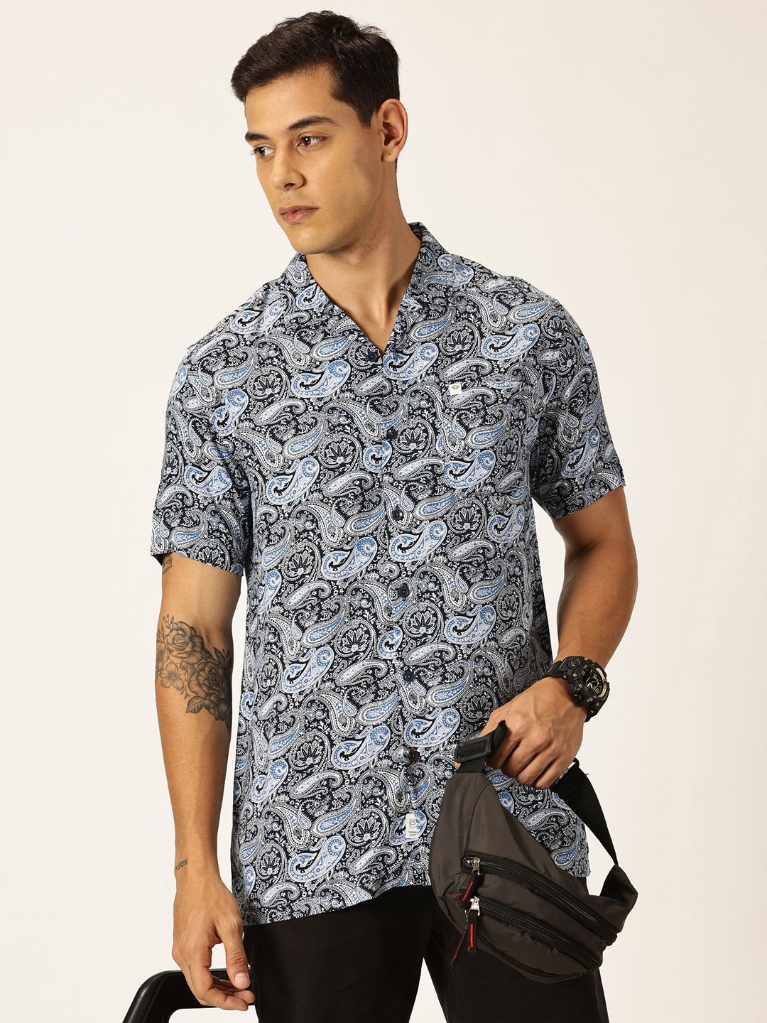 Thomas Scott Smart Ethnic Motifs Opaque Printed Casual Shirt