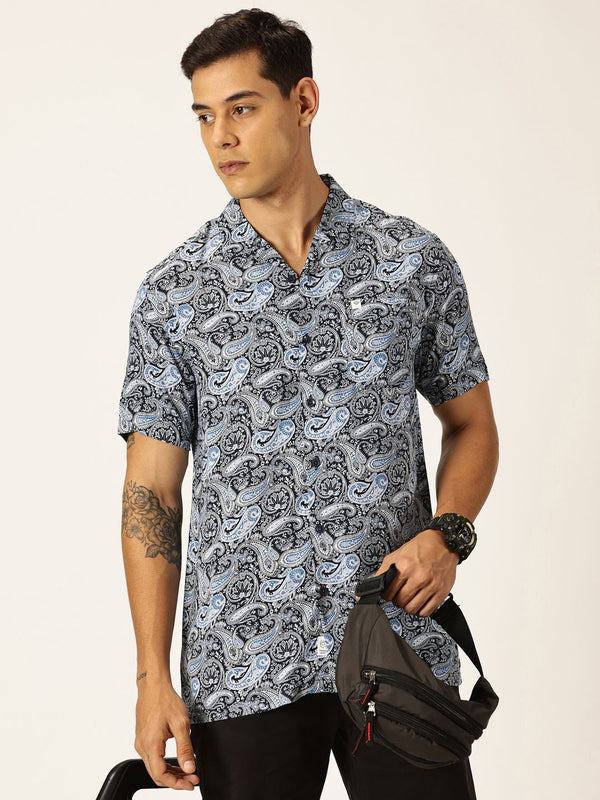 Thomas Scott Smart Ethnic Motifs Opaque Dicetak Baju Kasual