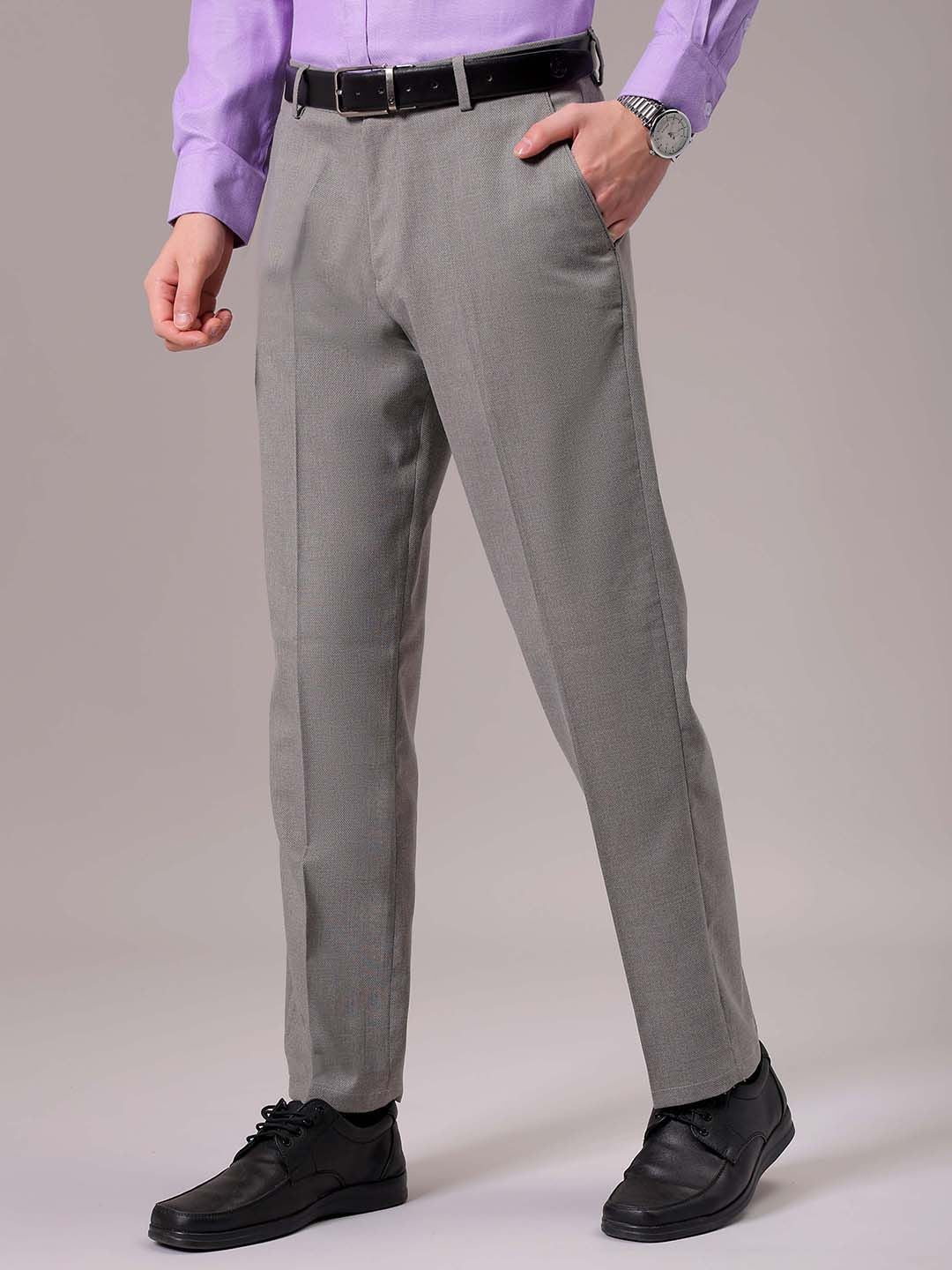 The Indian Garage Co. X Luxe Men Textured  Formal Trousers