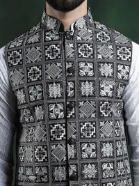 SOJANYA Jaket Tenun Nehru Lelaki Sulam