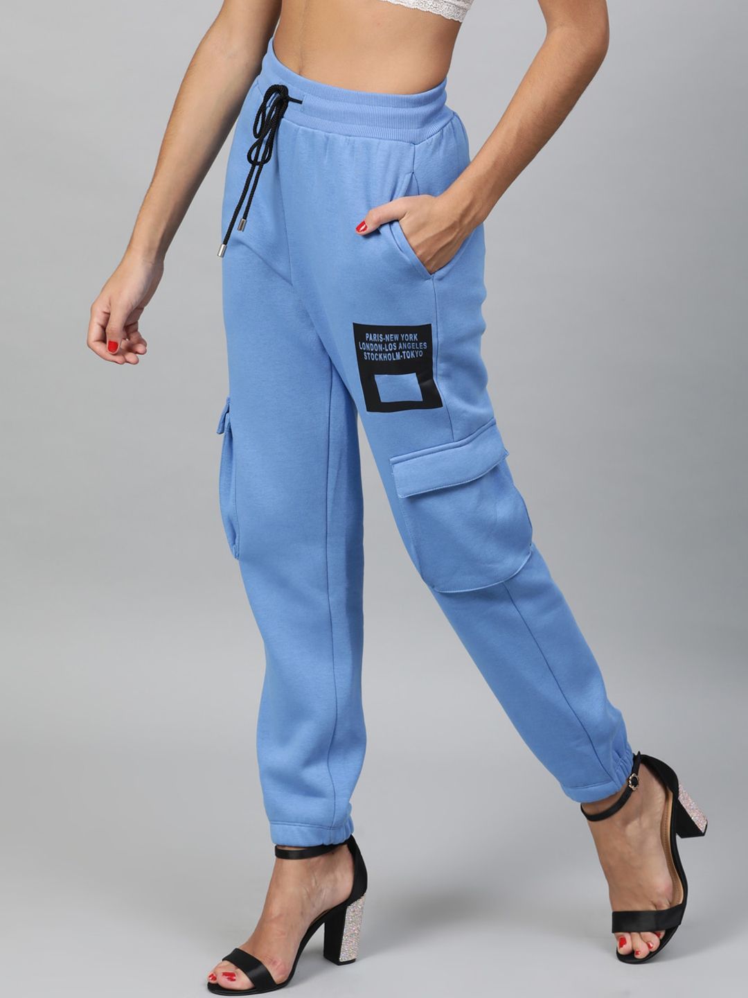 STREET 9 Women Blue Regular Fit Solid Joggers
