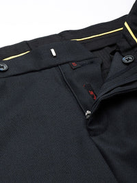 Raymond Men Self Design Textured Slim Fit Formal Trousers