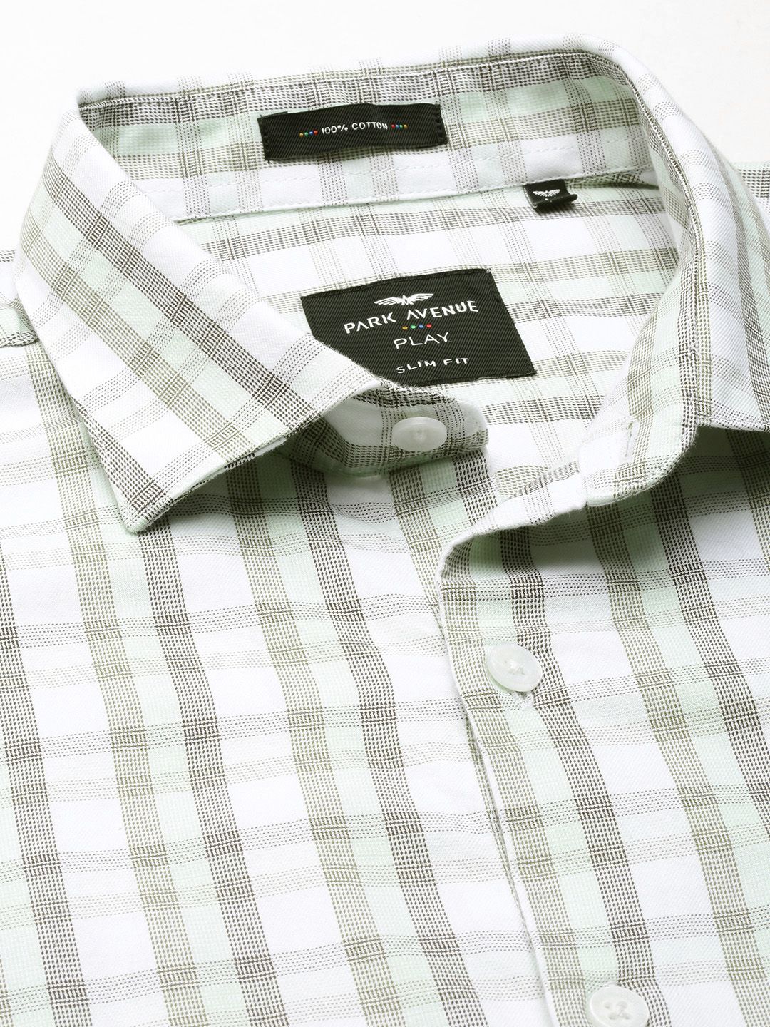 Park Avenue Men Pure Cotton Slim Fit Opaque Checked Casual Shirt