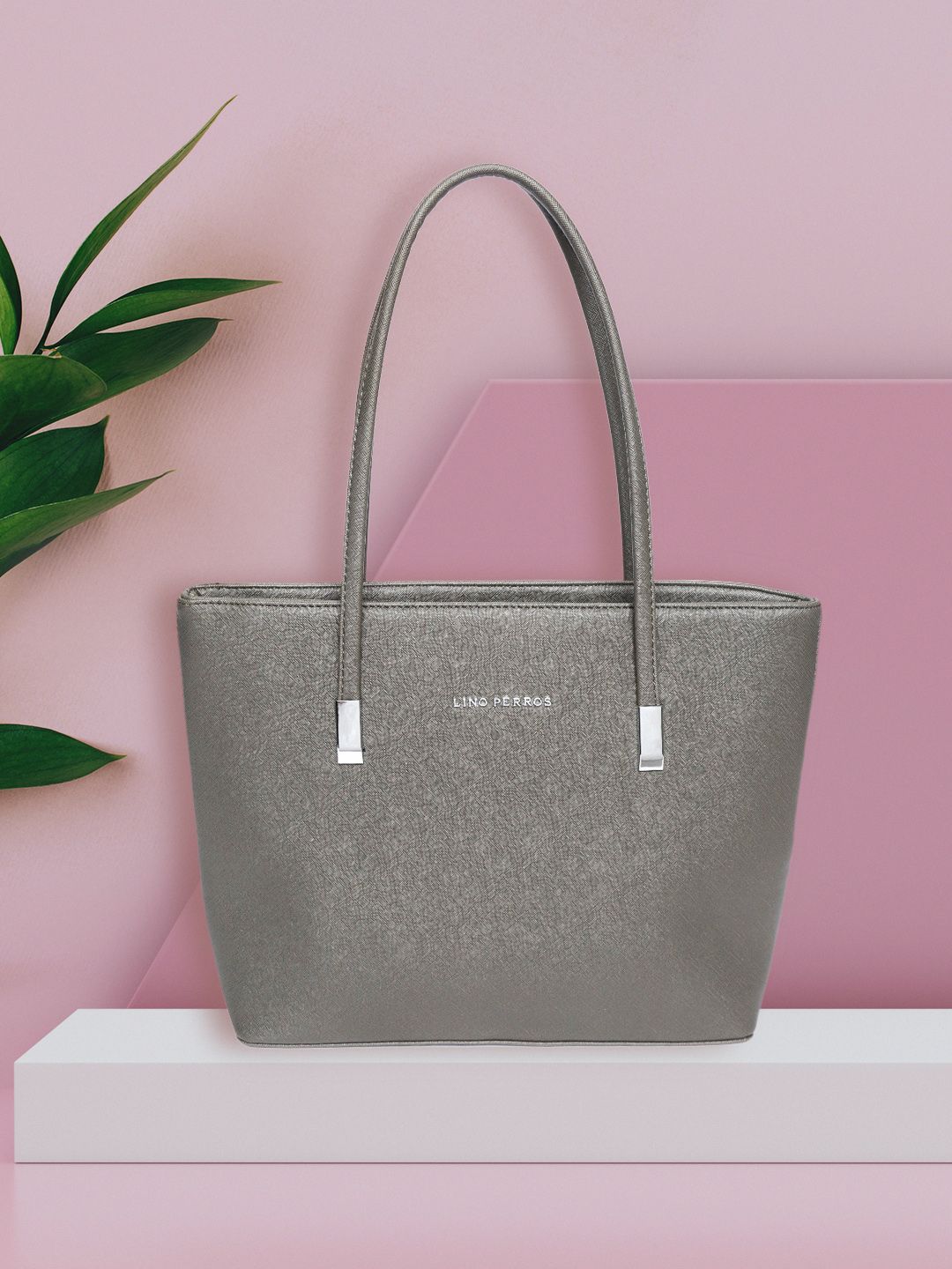 Lino Perros Grey Solid Shoulder Bag