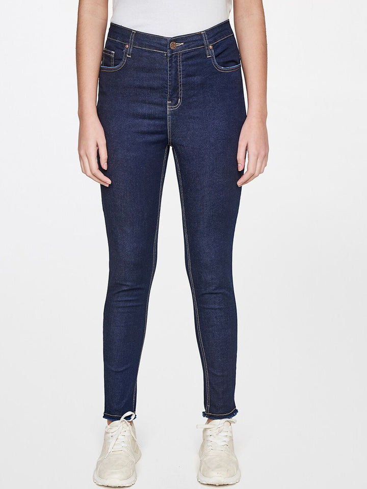 AND Women Blue Skinny Fit Trousers
