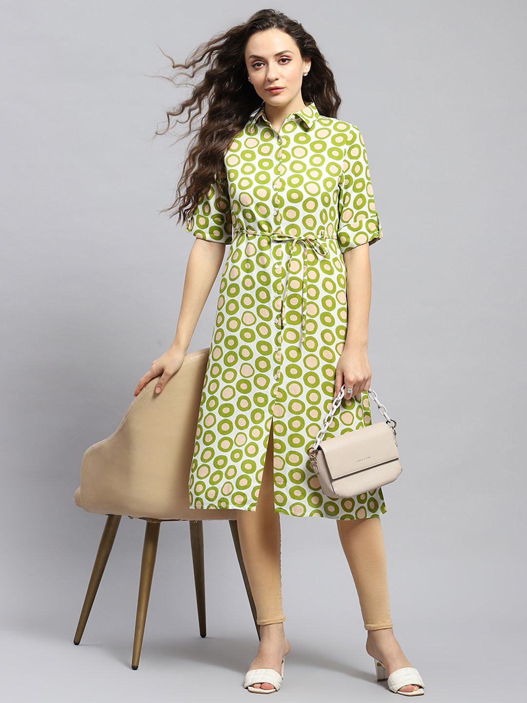 Monte Carlo Print Shirt Style Longline Tunic