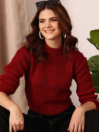 STREET 9 Cable Knit Acrylic Pullover