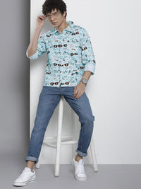 The Indian Garage Co Men Blue & Black Printed Casual Shirt