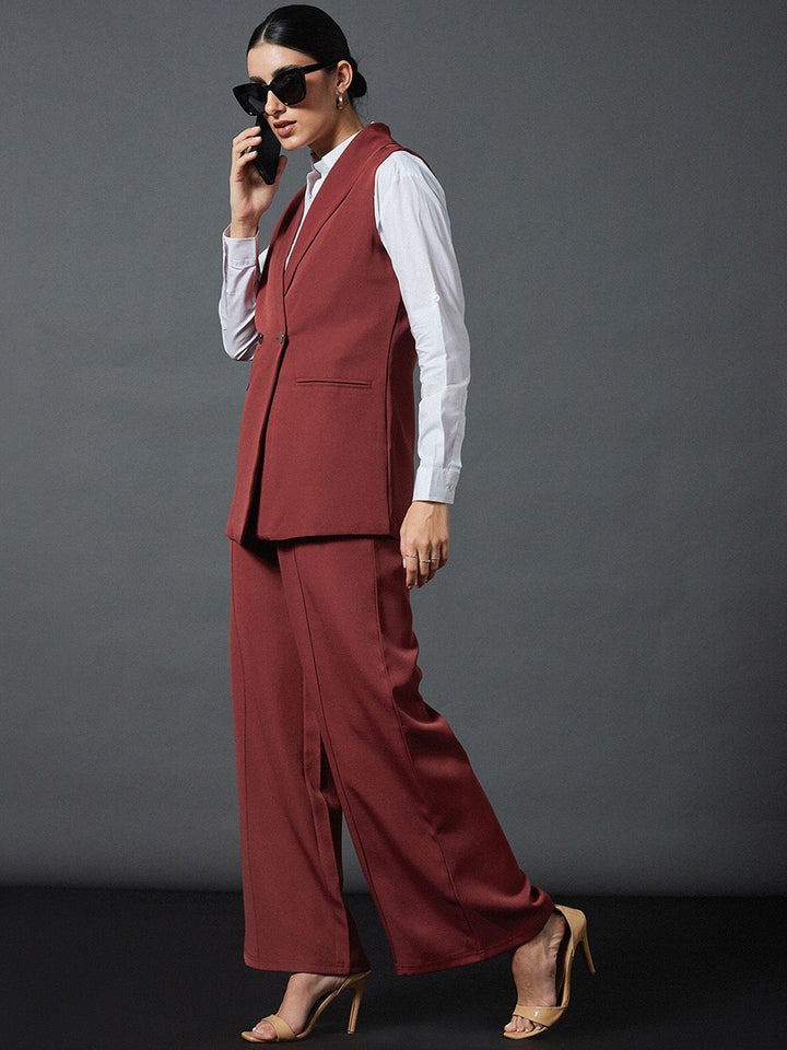 SASSAFRAS worklyf Sleeveless Blazer With Palazzos