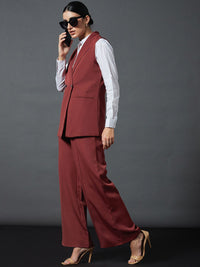 SASSAFRAS worklyf Sleeveless Blazer With Palazzos