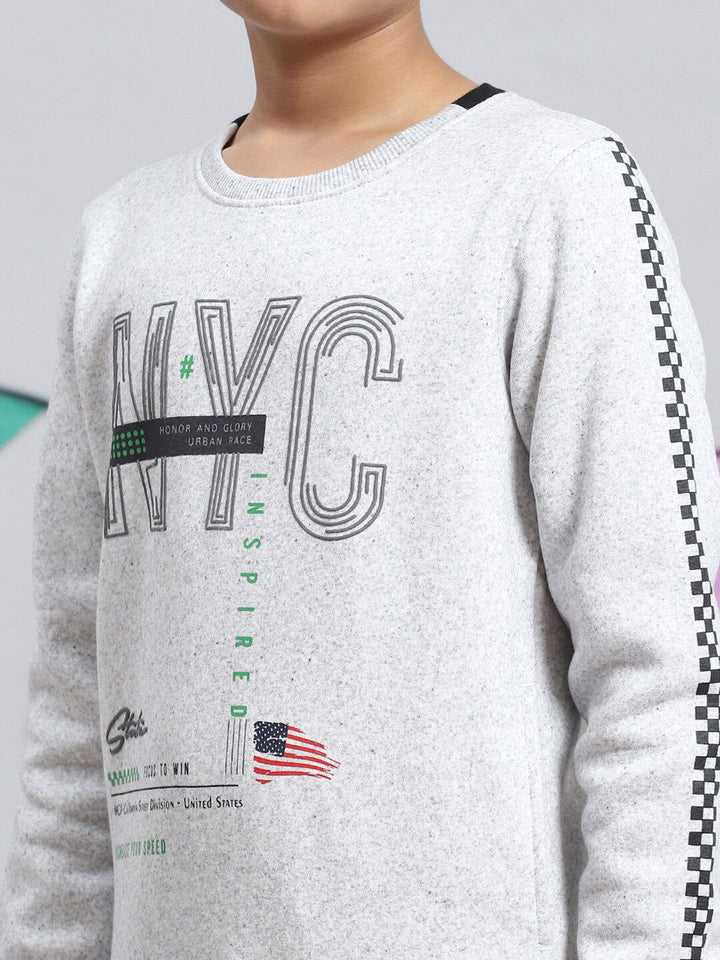 Monte Carlo Boys Typography Printed Pullover Sweatshirt