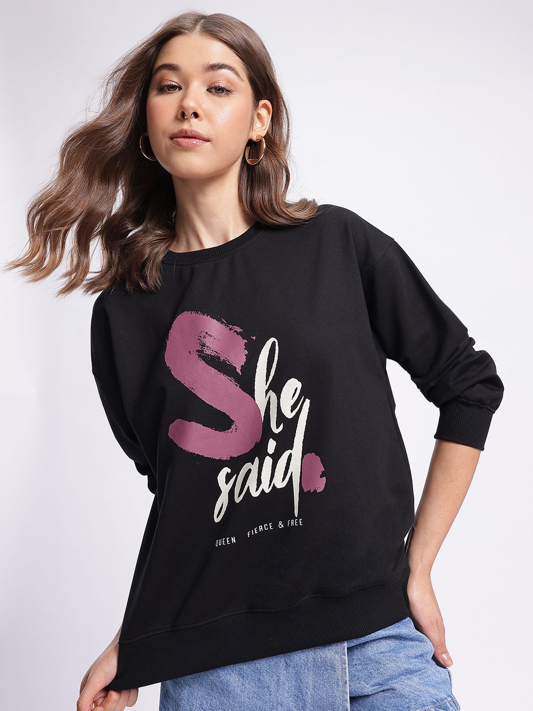 DressBerry Sleek Streetwear Printed Sweatshirt