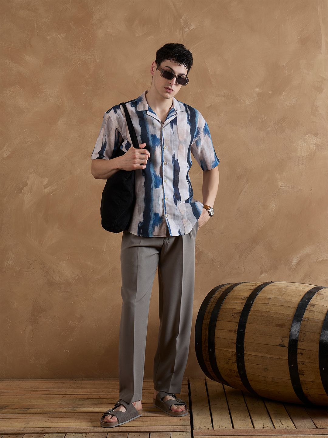 DENNISON Comfort Abstract Print Oversized Casual Shirt