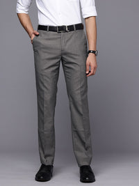 Raymond Men Striped Slim Fit Formal Trousers