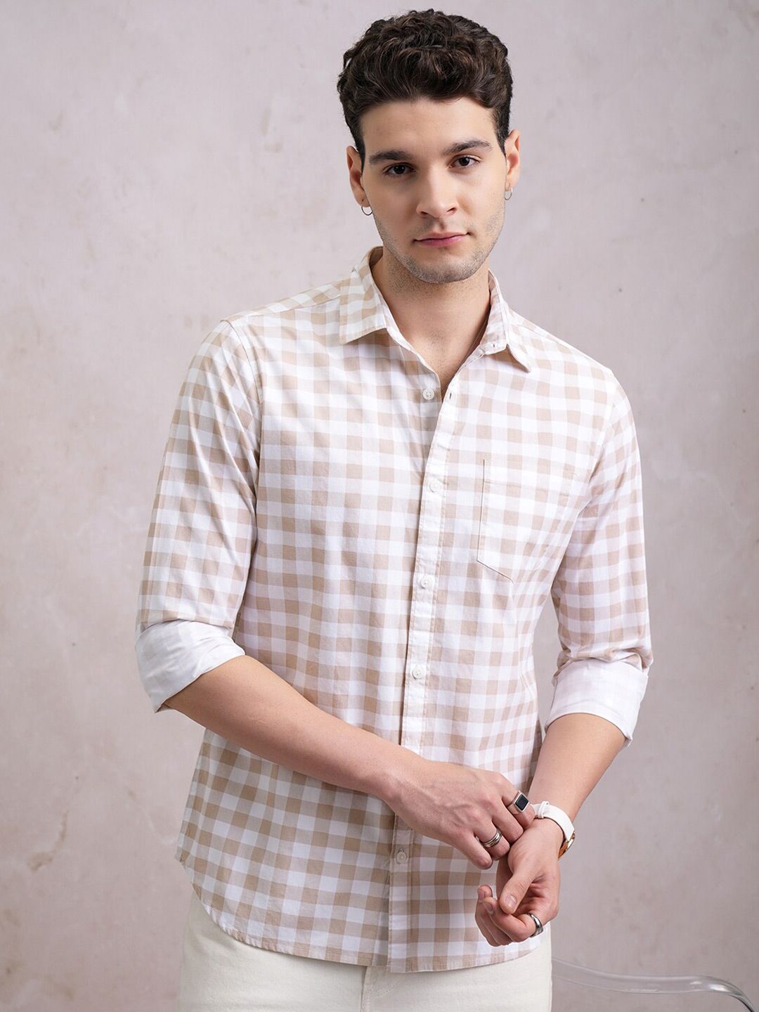 HIGHLANDER Checked Slim Fit Shirt