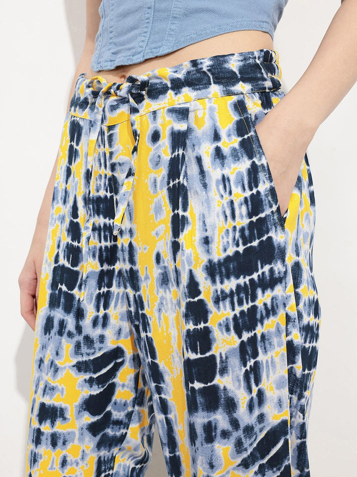 DressBerry Women Shibori Spectrum Pleat-Front Summer Trousers