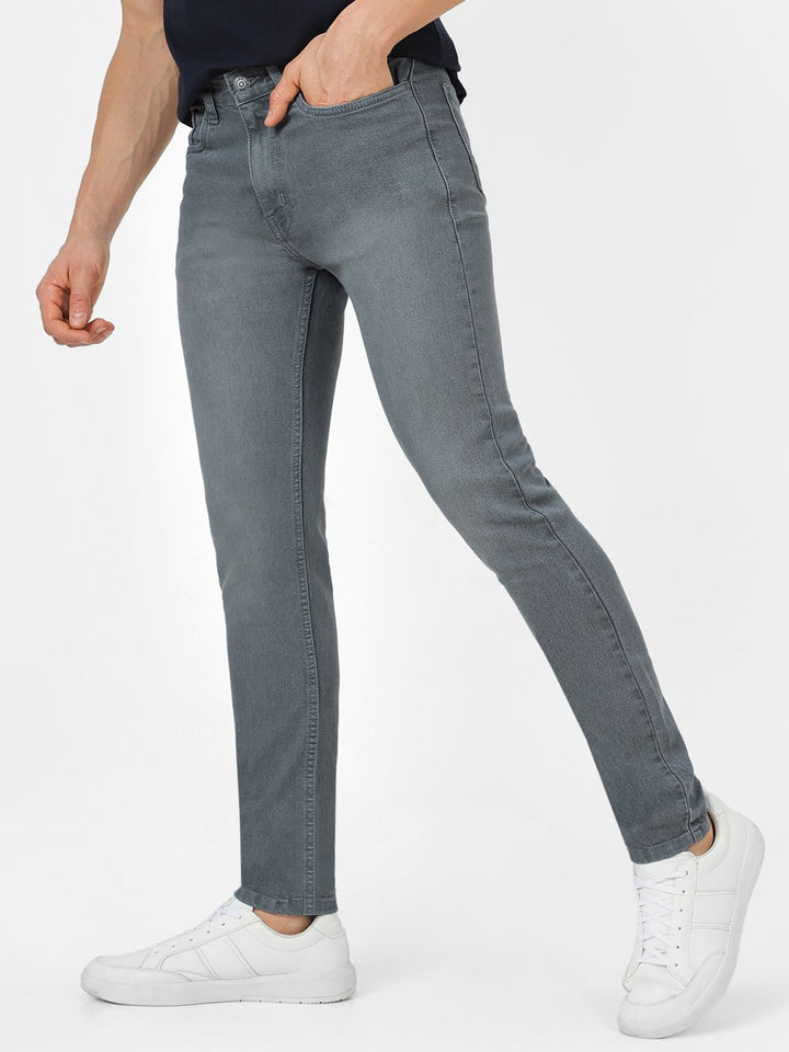 Urbano Fashion Men Cotton Skinny Fit Heavy Fade Stretchable Jeans