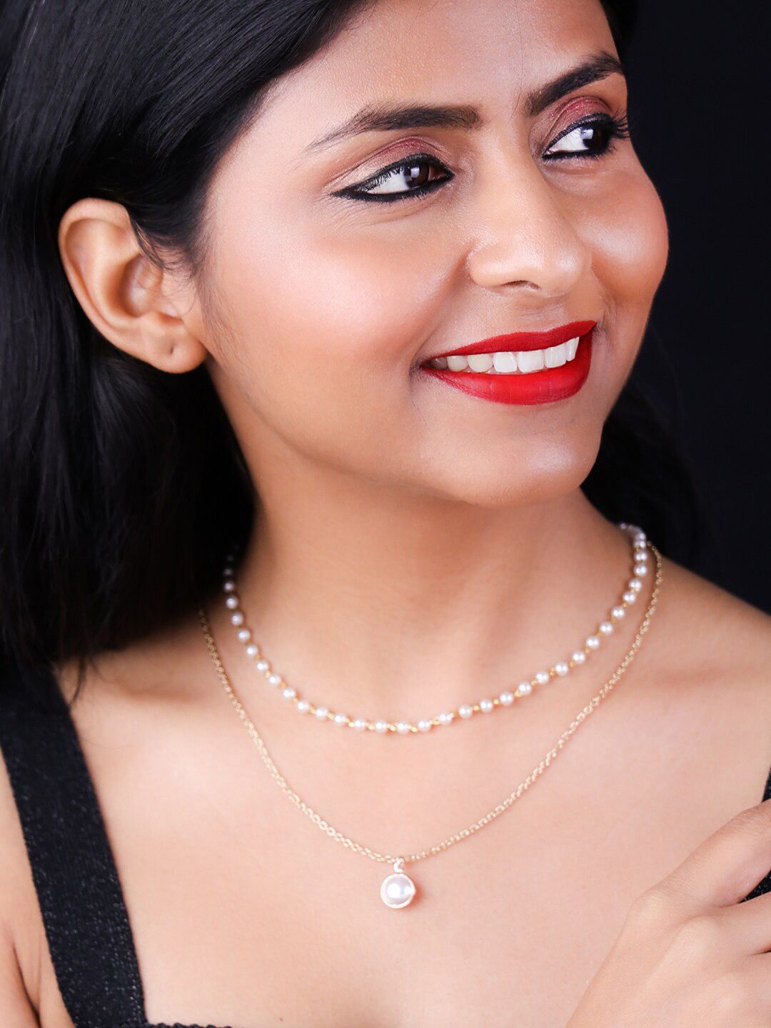 VOGUE PANASH Gold-Plated Pearl Layered Necklace