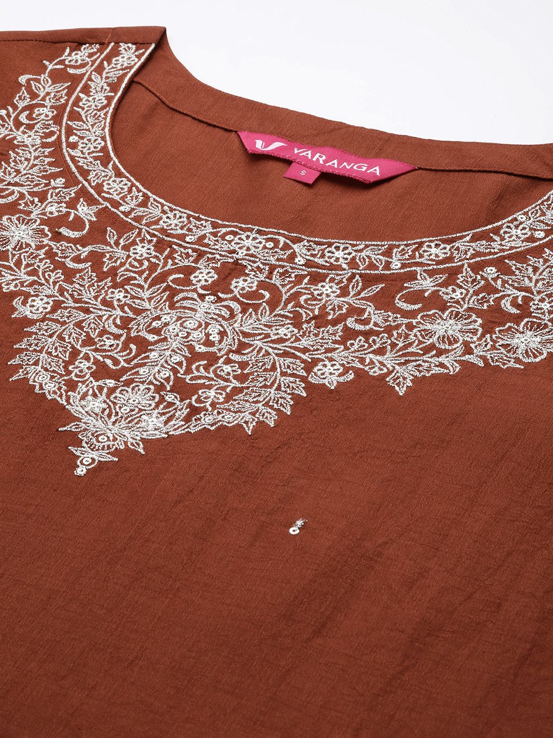 Varanga Ethnic Motifs Zari Embroidered Kurta with Trousers & Dupatta