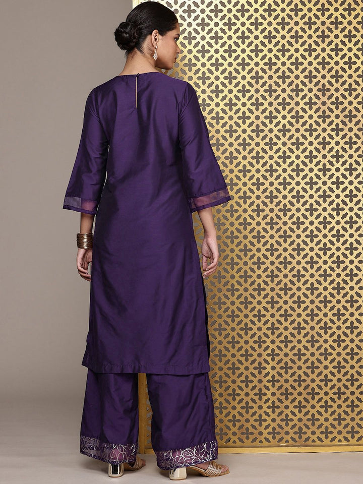 House of Pataudi Embroidered Regular Sequinned Jashn Kurta with Palazzos
