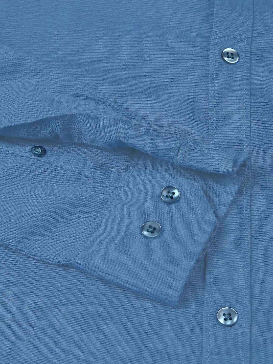Thomas Scott Mandarin Collar Premium Cotton Linen Slim Fit Opaque Casual Shirt