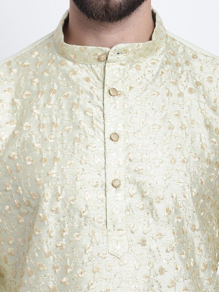 SOJANYA Kurta Lurus Kolar Mandarin Sulam Bunga
