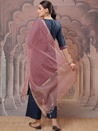 Vishudh Embroidered Regular Thread Work Kurta with Palazzos & With Dupatta