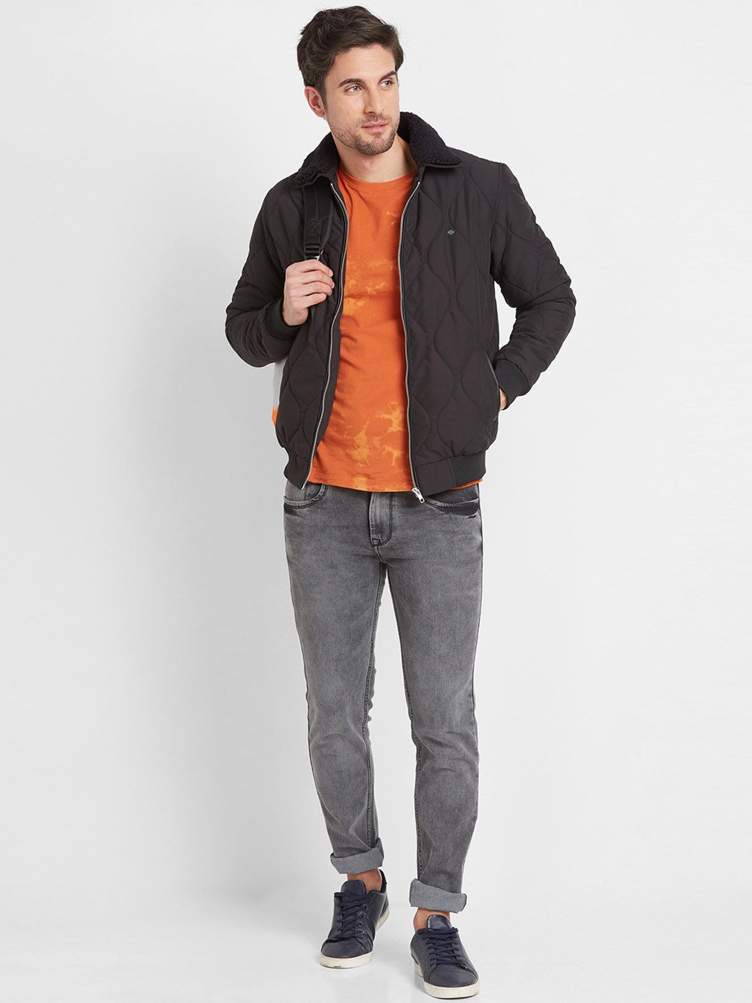 Being Human Spread Collar Quilted Jacket