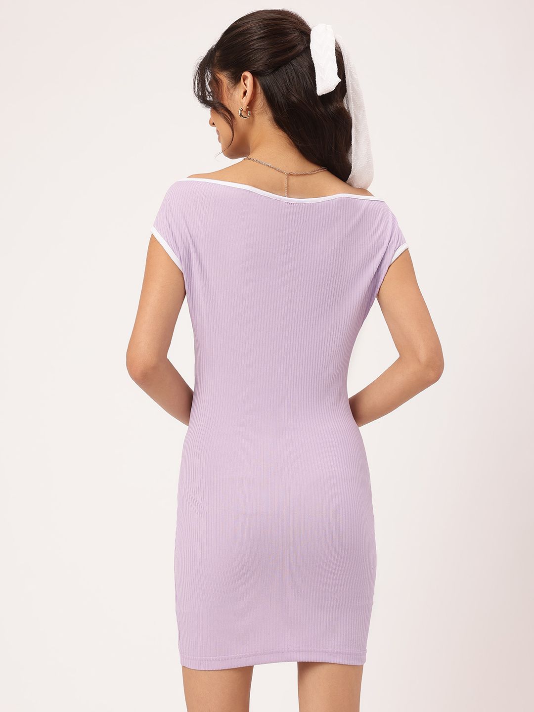 DressBerry Girly Glam Ribbed Bodycon Mini Dress