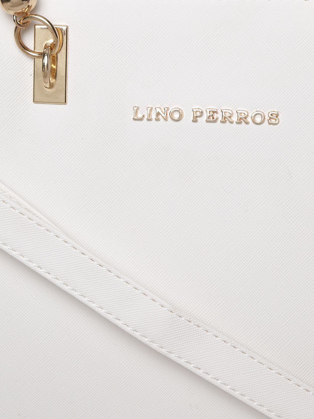 Lino Perros White Solid Handheld Bag