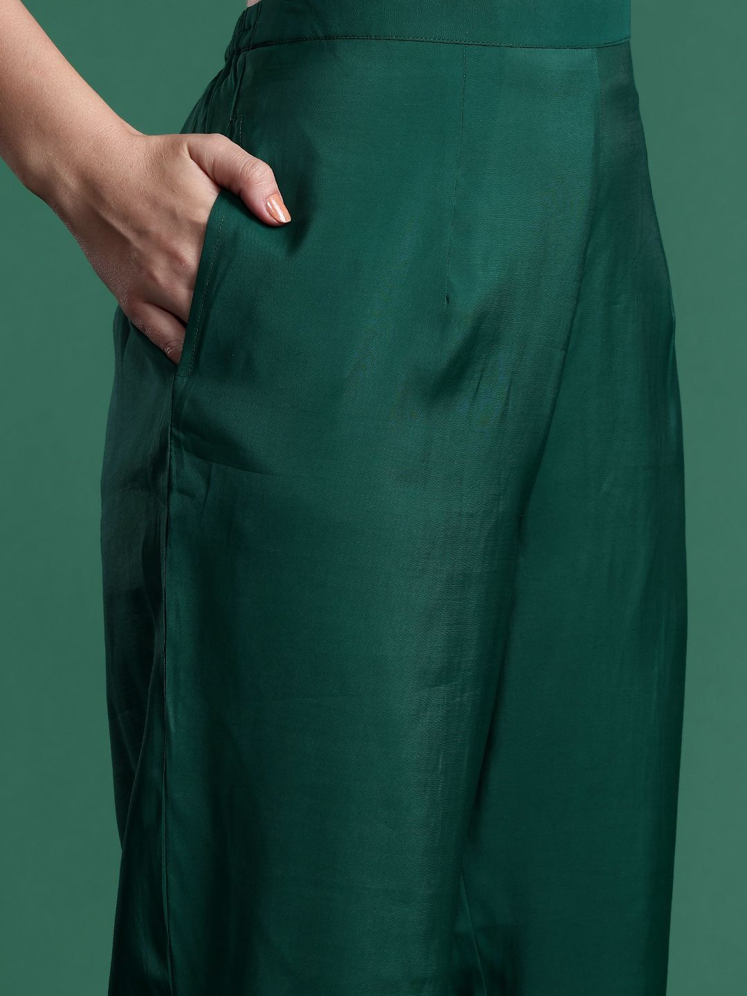 Indo Era Ethnic Motifs Embroidered Zari Kurta With Trousers & Dupatta