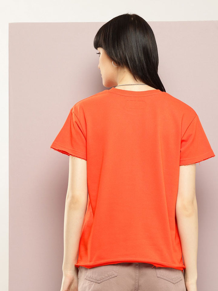 DILLINGER Women Ultra Soft Drapey Cotton Crew Neck Boxy T-Shirt