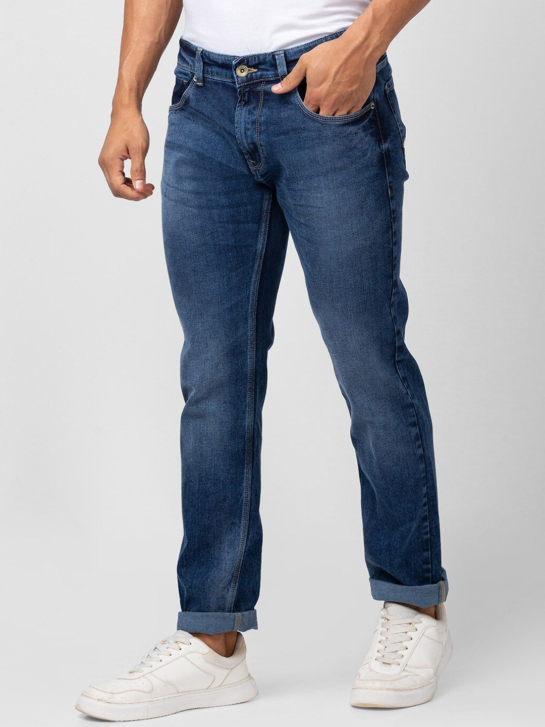 SPYKAR Men Relaxed Fit Light Fade Stretchable Cotton Jeans