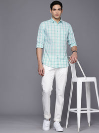 Raymond Pure Cotton Slim Fit Checked Casual Shirt