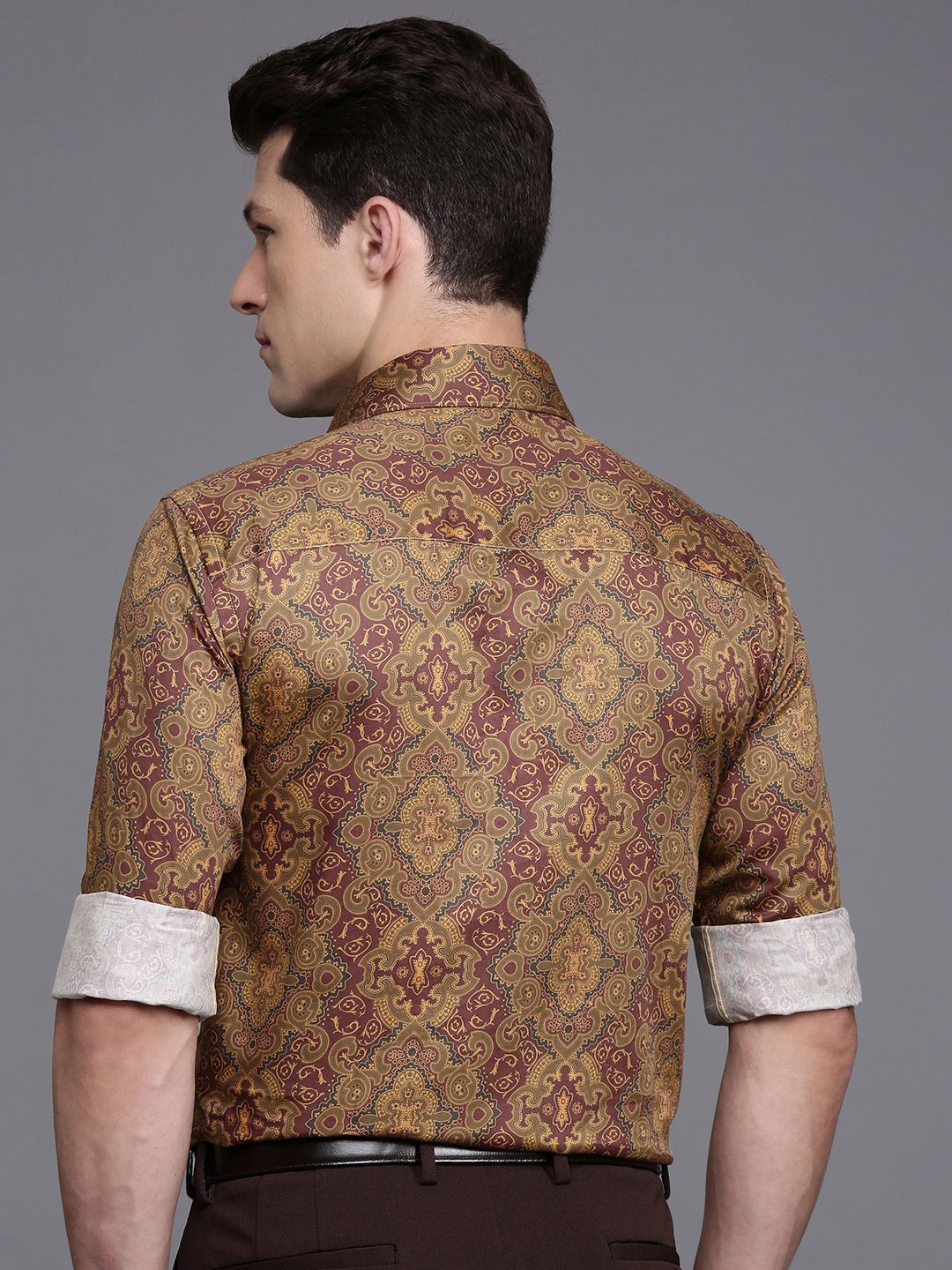 Raymond Pure Cotton Contemporary Fit Opaque Printed Formal Shirt