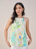 AND Halter Neck Sleeveless Printed Top