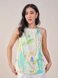 AND Halter Neck Sleeveless Printed Top