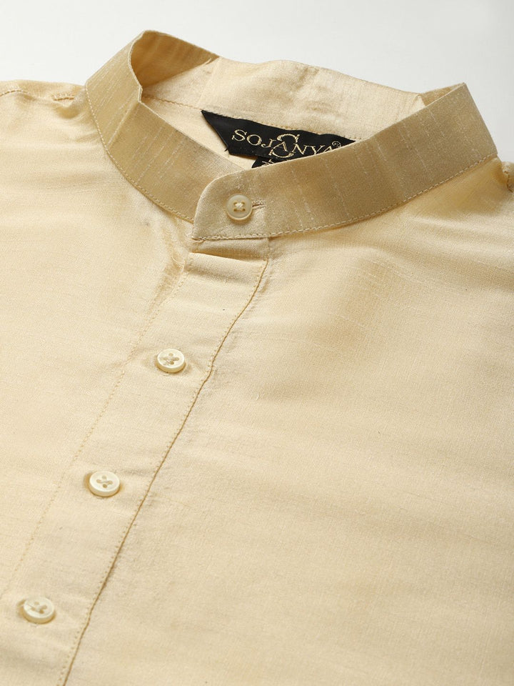 SOJANYA Men Gold-Toned Ethnic Motifs Kurta with Churidar