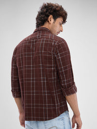 SPYKAR Men Slim Fit Tartan Checks Opaque Checked Casual Shirt