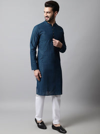 Jompers Men Ethnic Motifs Thread Work Cotton Kurta